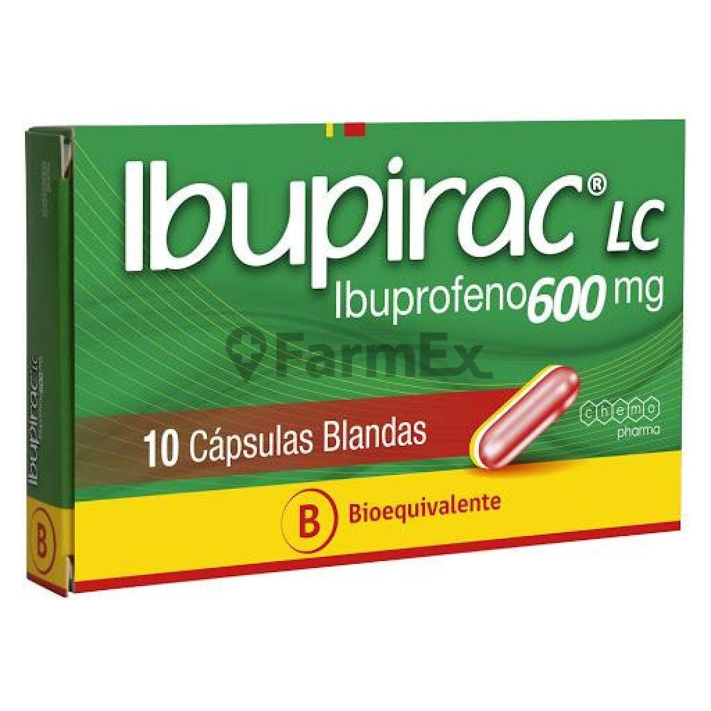 Ibupirac LC 600 mg x 10 cápsulas Farmex-BanMedica-Persistente